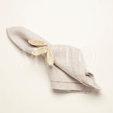 Three Leaf Napkin Ring Beige